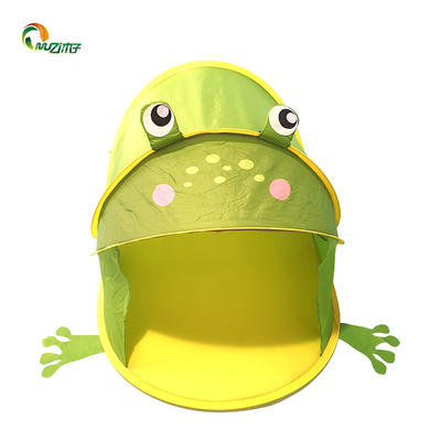 Frog-shaped childrens indoor play tent with no door for pop up type polyester fabric D-002