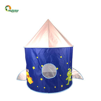 Rocket ship play pop up castle tent for little boys 3-6 ages polyester fabric G-001
