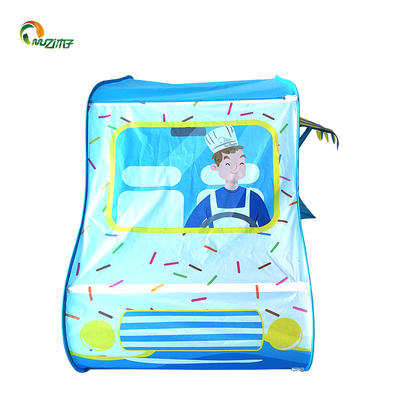 Children’s pop up play tent designed like ice cream van girls boys toy play tent s-004 polyester fabrice with steel wire