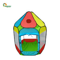 Six-sided ball roof steel wire pop up tent red, yellow and blue with ocean ball play tent  S-002
