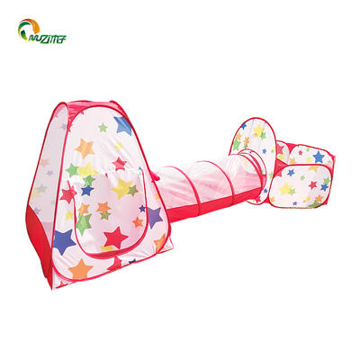 Pop-up 3pc tent with thermal transfer printing pentagrams ordered steel wire frame  children play tent Z-003